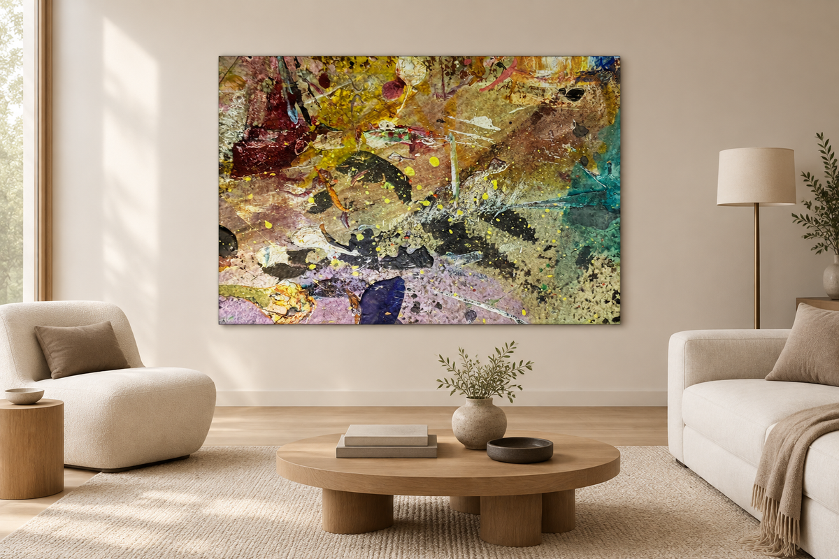 One Conflict Day 6 canvas print displayed in a contemporary gallery-style room