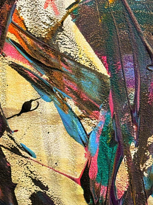 Blue Mambo abstract dance fine art print by Dee Hogg, bold blue wall art