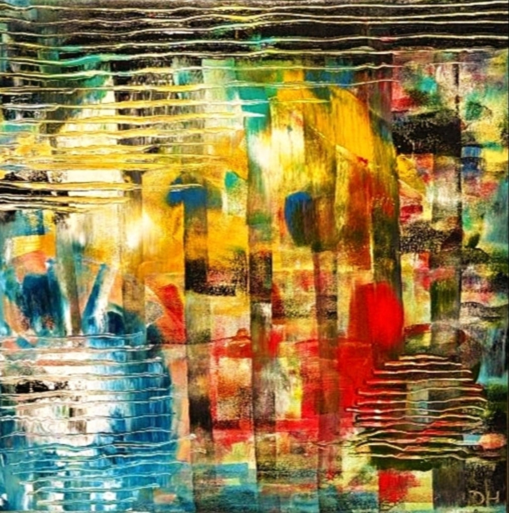 Cab Home abstract fine art print by Dee Hogg, colourful textured wall art