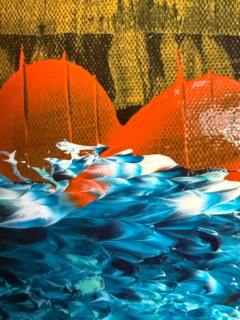 Heatwave Heart fine art print bold abstract wall art by Dee Hogg