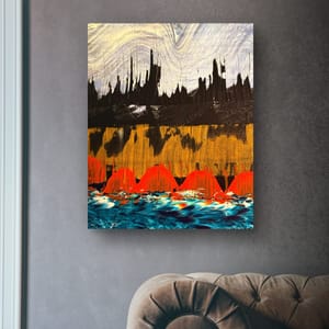 Red Arches, Blue Currents – Fine Art Print