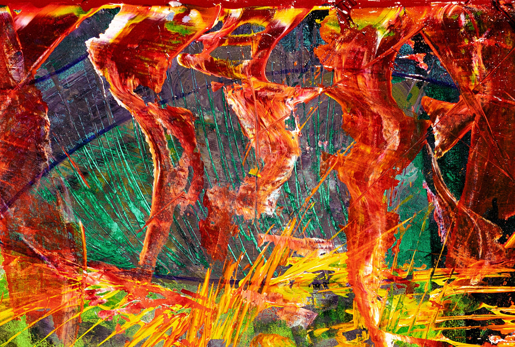 Rust Dancers abstract dance fine art print by Dee Hogg