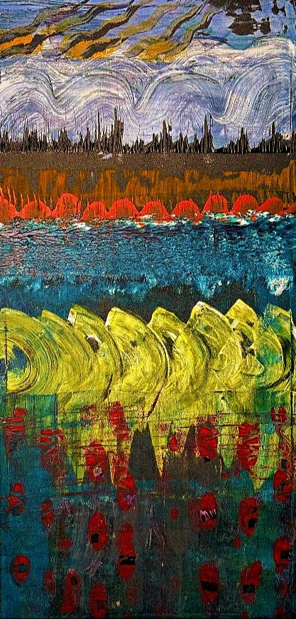 Under the Weather Line fine art print abstract landscape wall art by Dee Hogg