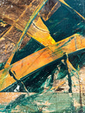 Auric Edge – fine art print detail, bold amber and teal diagonal planes, by Dee Hogg