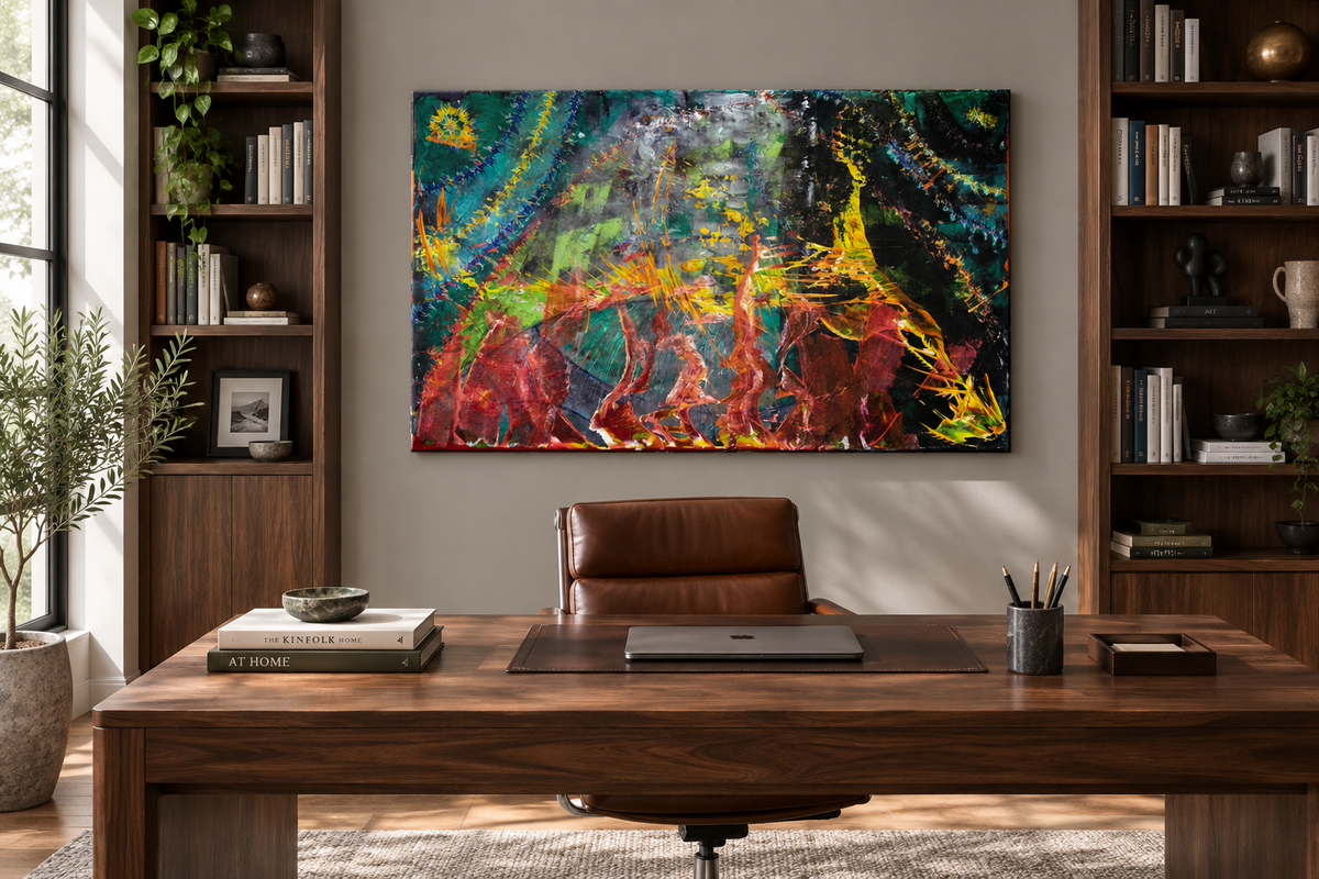 Fragmented Pulse in a contemporary home office