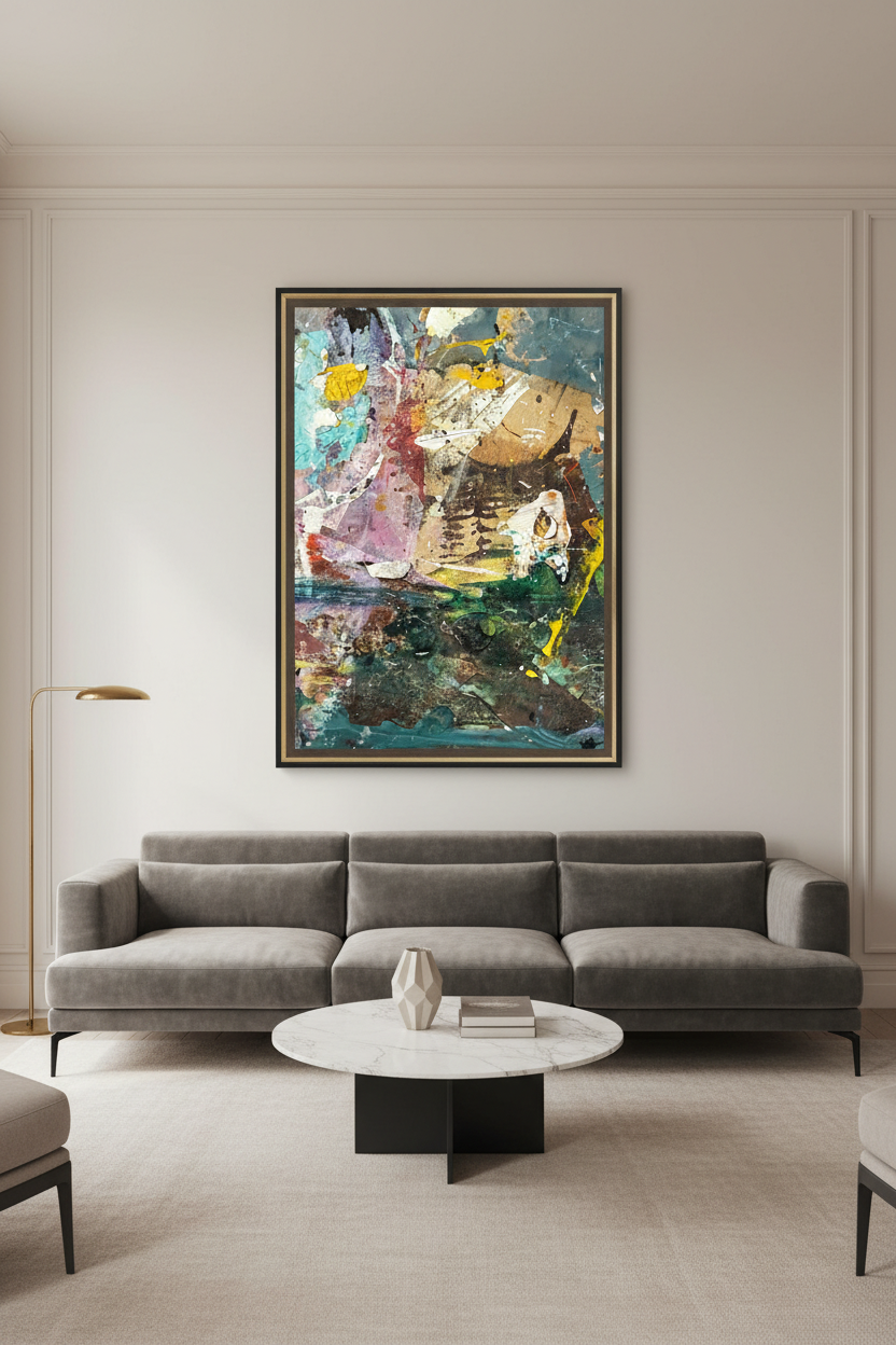 One Conflict Day 3 portrait canvas print displayed upright in a contemporary room