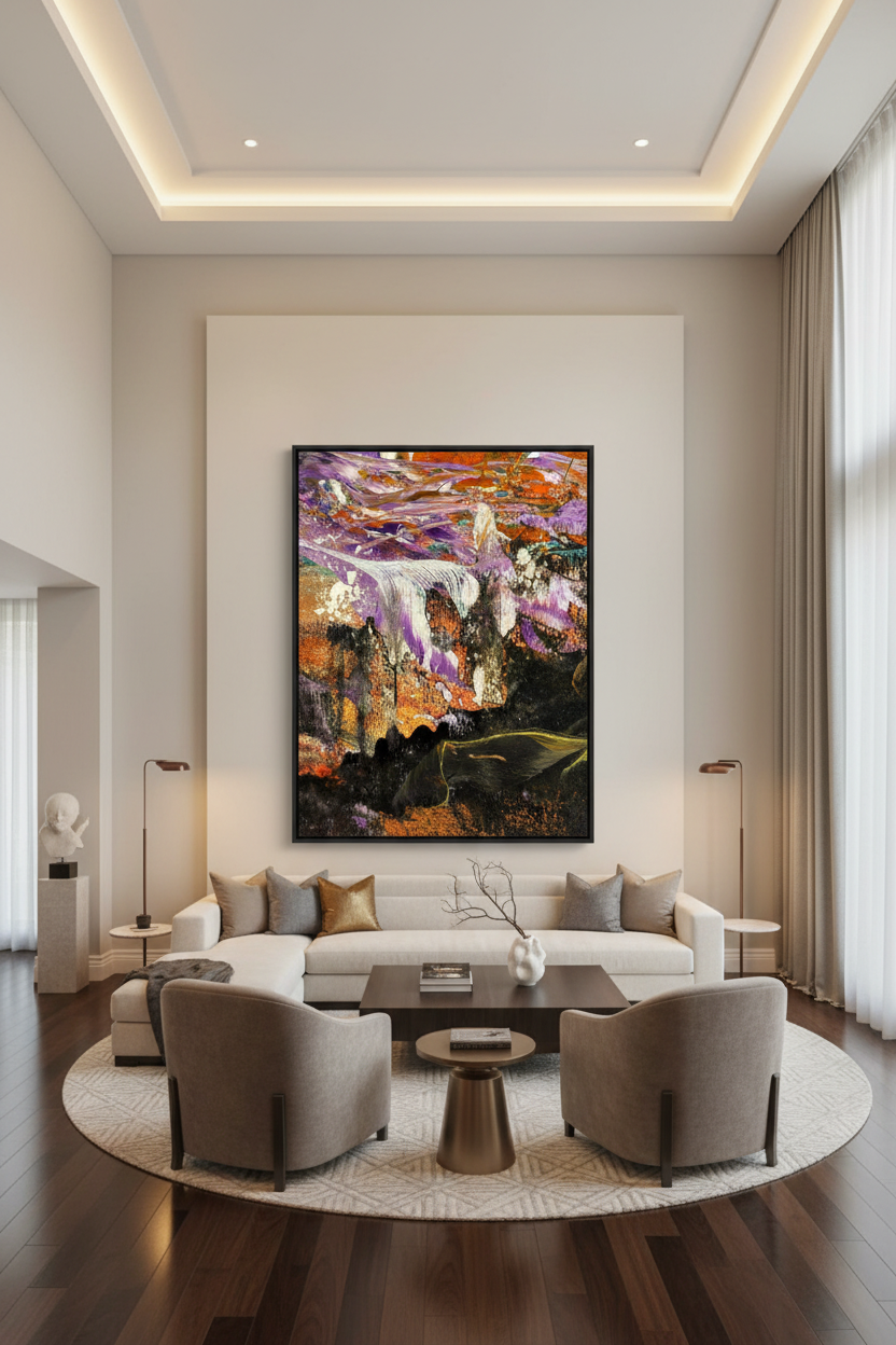 It Broke the Dam – room setting, Dee Hogg Fine Art