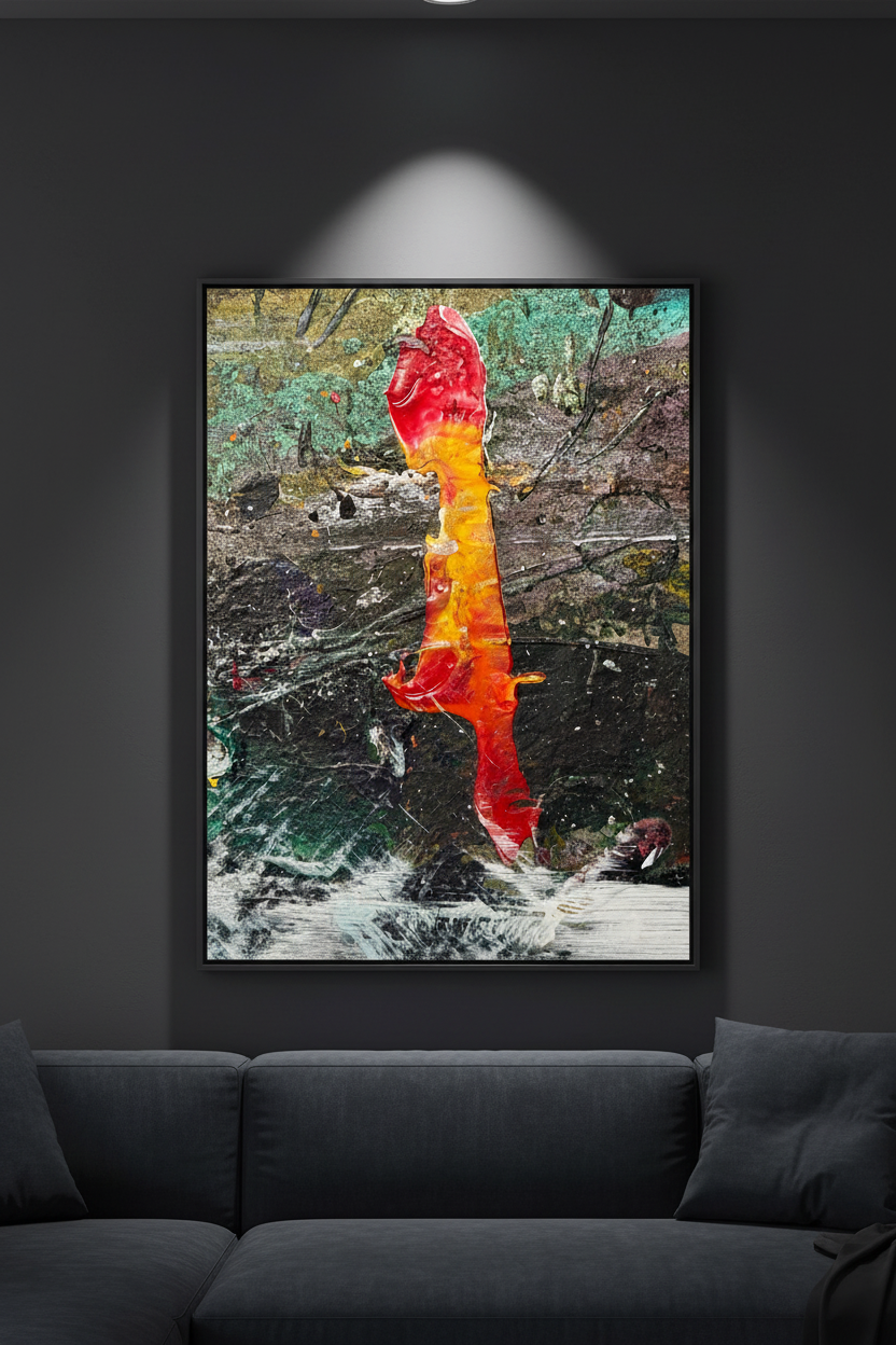 Then it Rained – canvas print in a living room setting